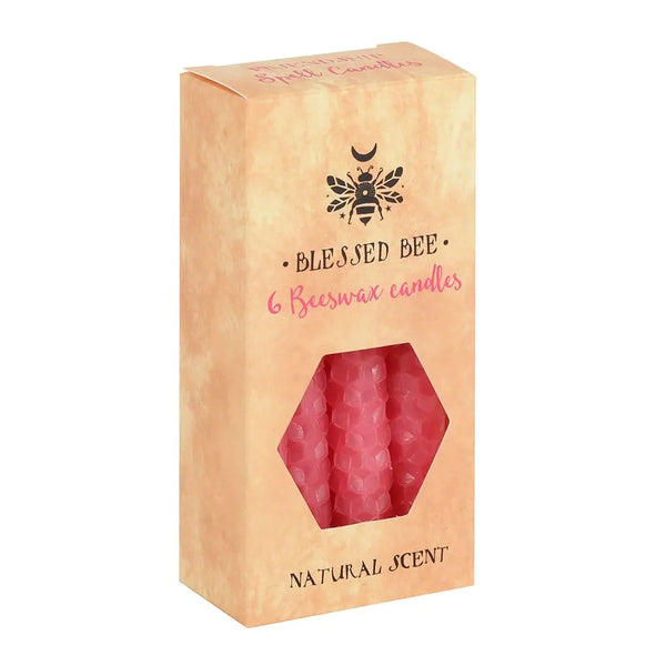 Pack of 6 Pink Beeswax Spell Candles Unbranded