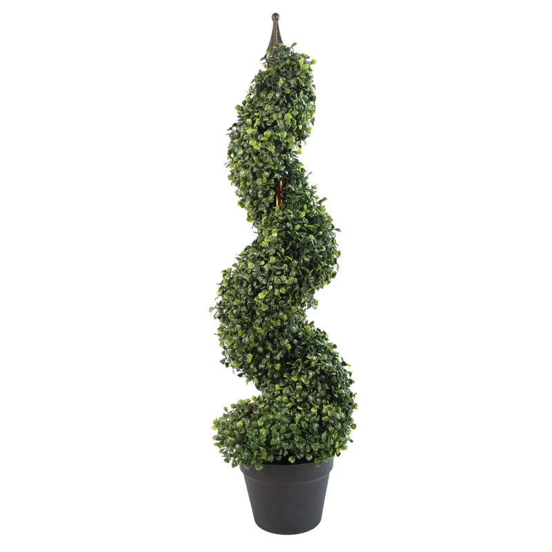 Pair 90cm Tall Artificial Boxwood Tower Trees Topiary Spiral Spirit Journeys Gifts