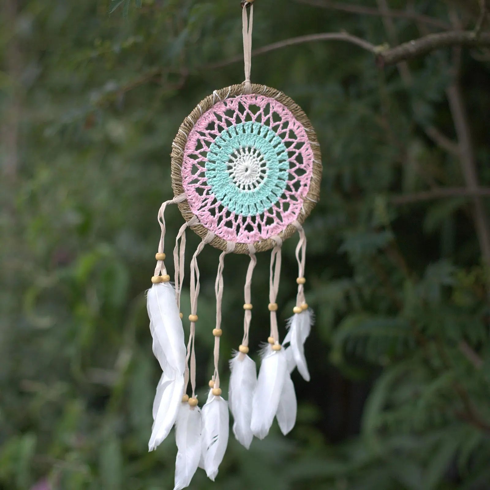 Pastel Pink Macramé Dream Catcher 16cm (asst colours) Spirit Journeys Gifts