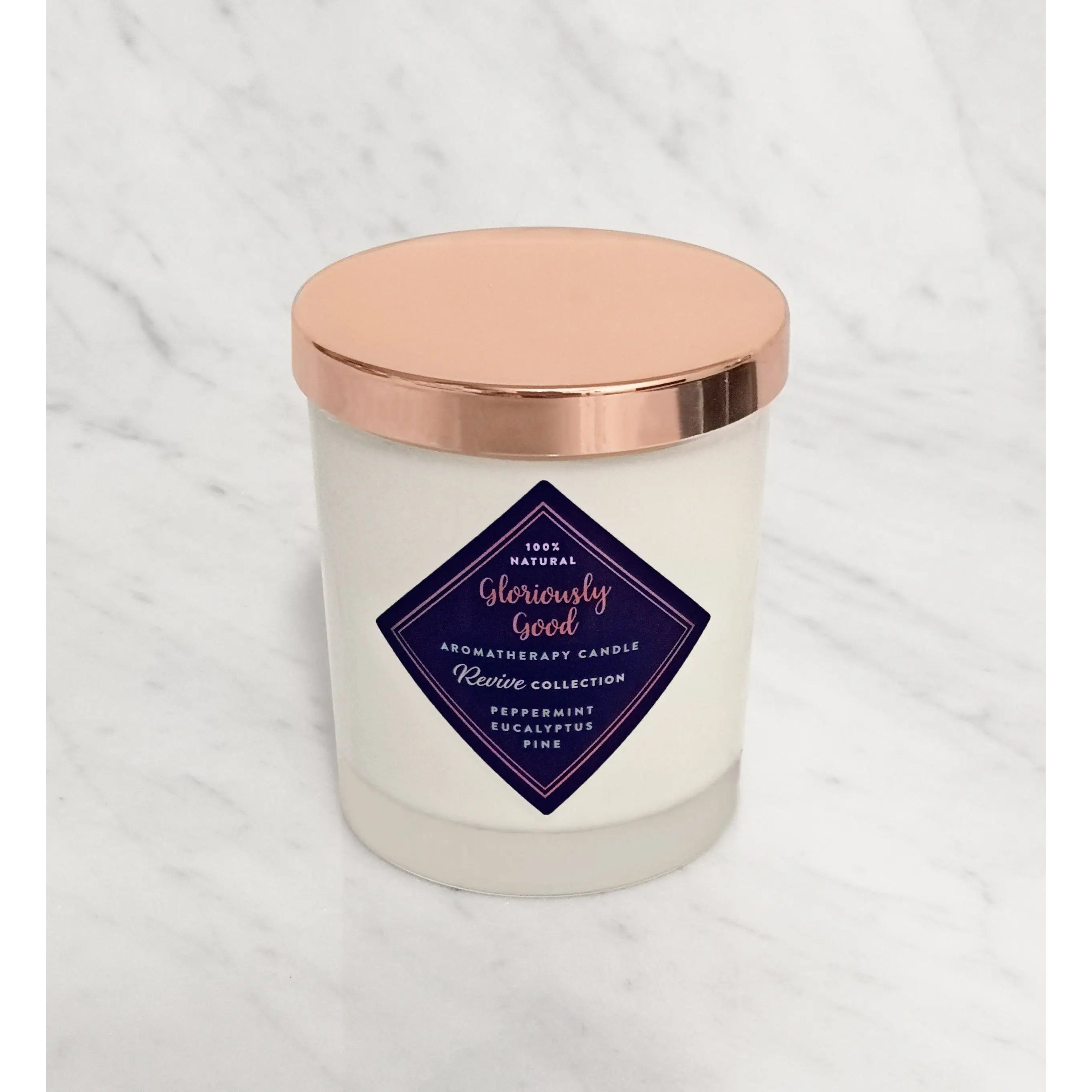 Peppermint, Eucalyptus & Pine Aromatherapy Candle with Organic Essential Oils Gloriously Good