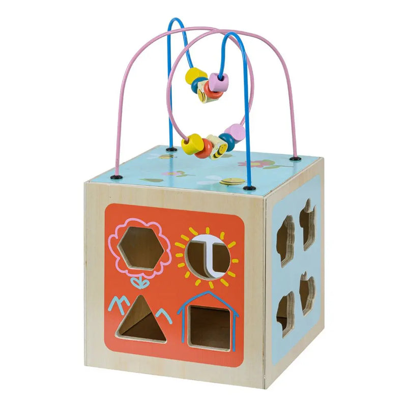 Preschool 5 in 1 Wooden Activity Cube, Educational Toy PS-T0006 Teamson Kids