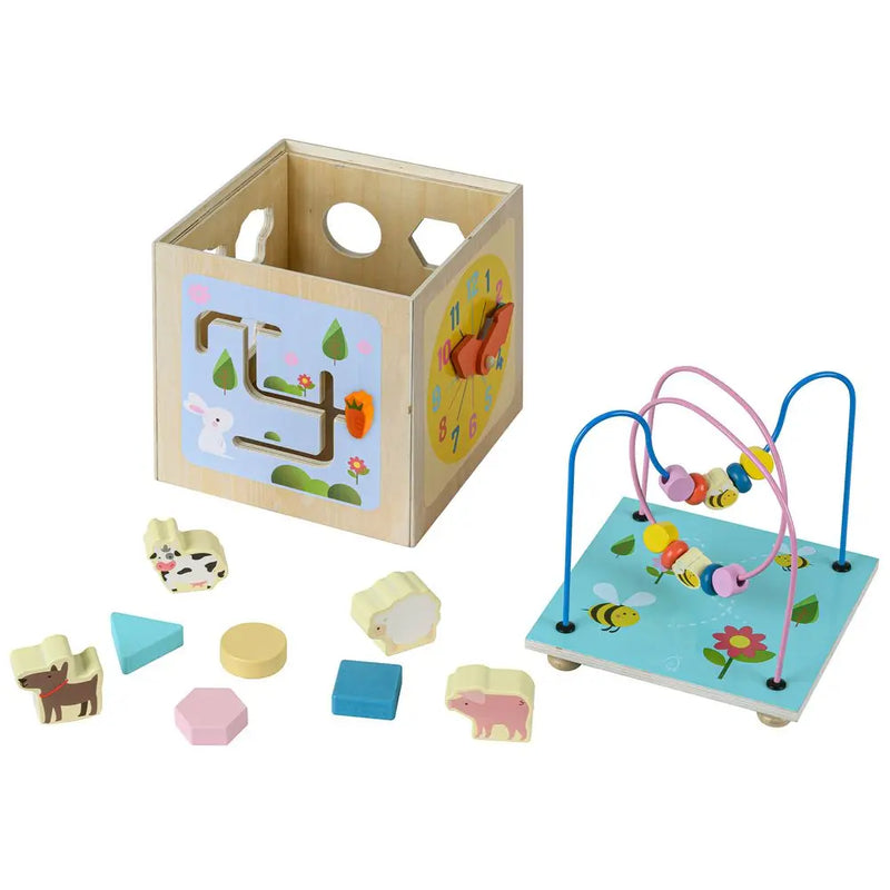 Preschool 5 in 1 Wooden Activity Cube, Educational Toy PS-T0006 Teamson Kids