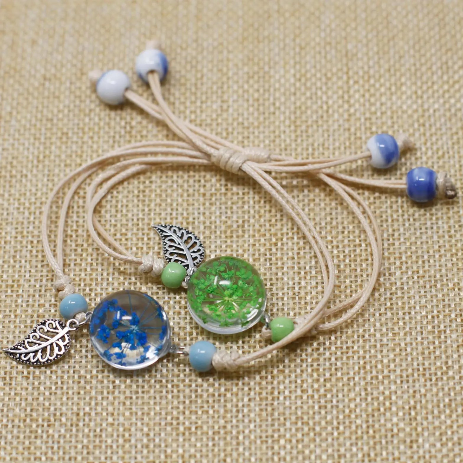 Pressed Flowers - Pretty Flower & Leaf Braclet Spirit Journeys Gifts