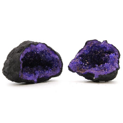 Coloured Calsite Geodes - Black Rock - Turqoise / Purple Spirit Journeys Gifts