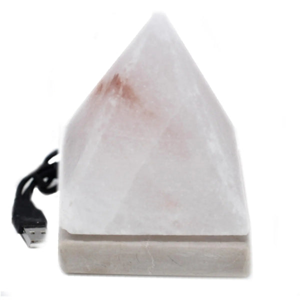 Quality USB Pyramid WHITE Salt Lamp - 9 cm (multi) Spirit Journeys Gifts