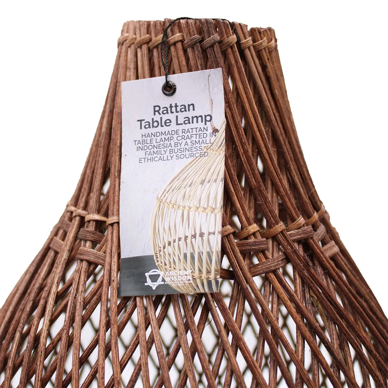 Rattan Table Lamps - Dark Brown Spirit Journeys Gifts