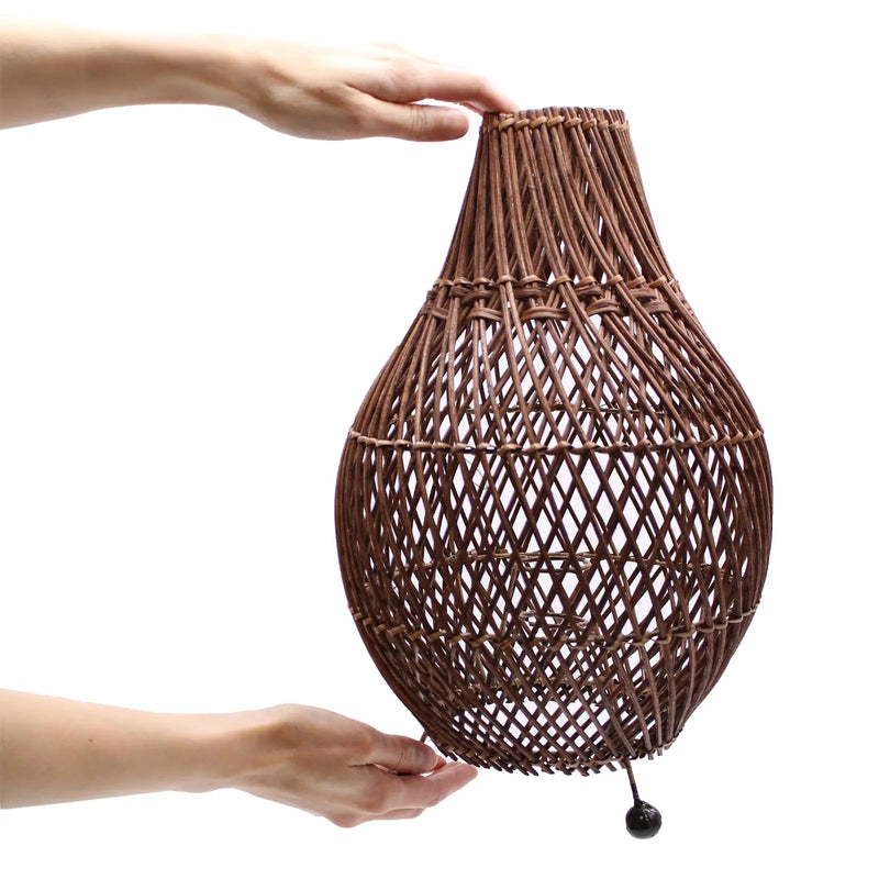 Rattan Table Lamps - Dark Brown Spirit Journeys Gifts