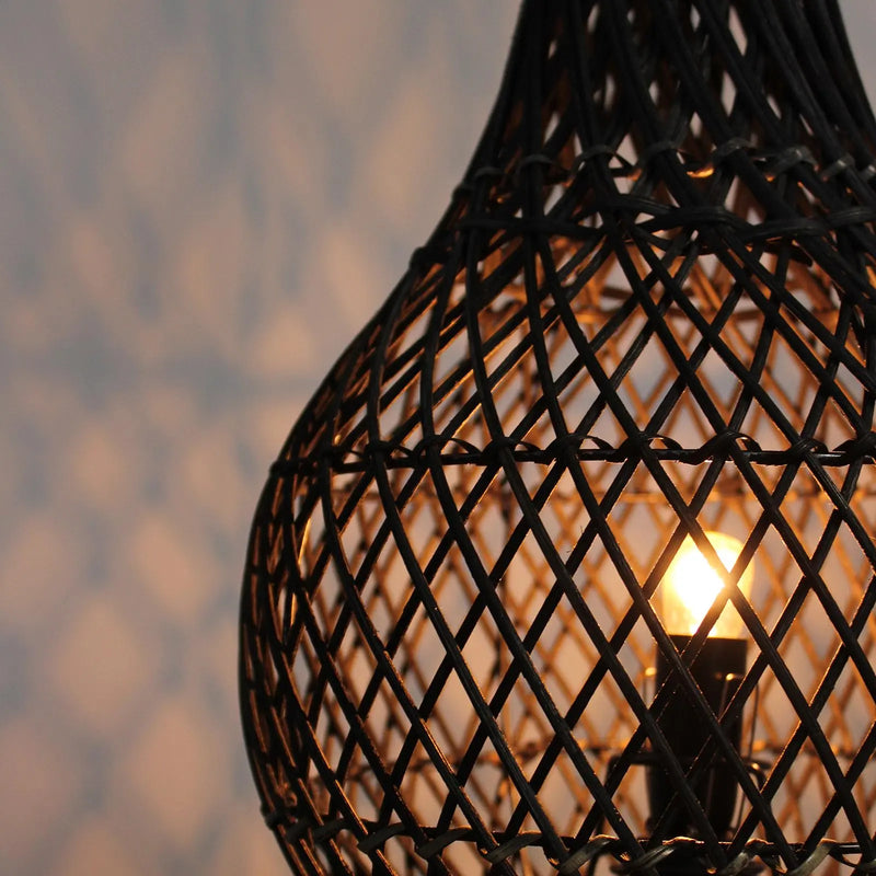 Rattan Table Lamps - Dark Brown Spirit Journeys Gifts