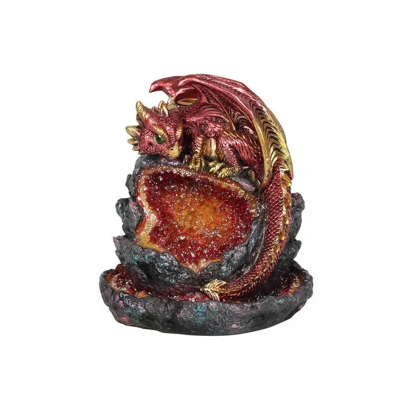 Red Dragon Backflow Incense Burner with Light Spirit Journeys Gifts