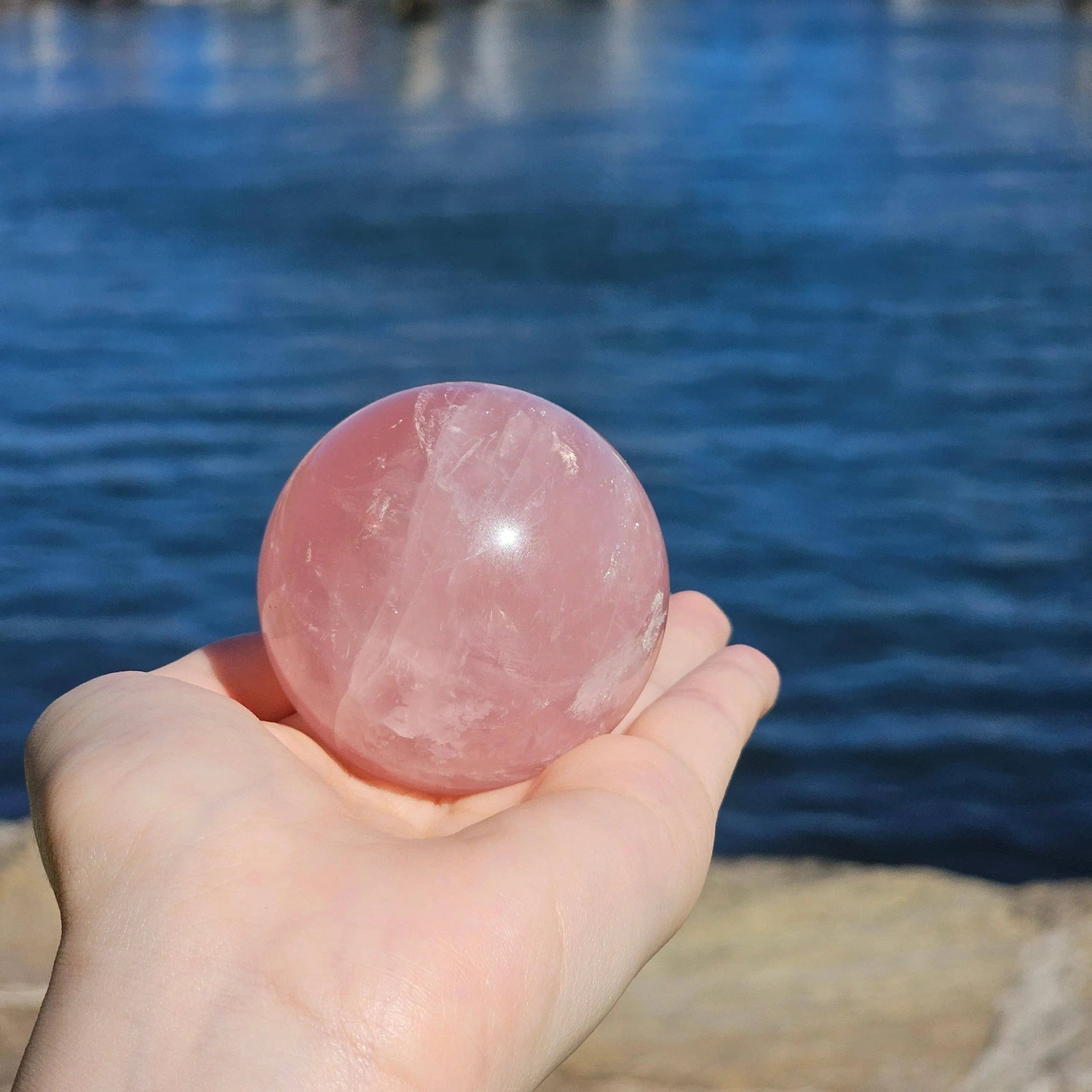 Rose Quartz Sphere - Love-Infused Crystal Ball for Heart Hea: 5-5.5 cm Moon Rituals