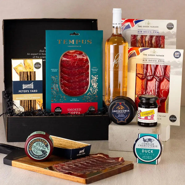 Rose Wine, Snacks, Cheese and Charcuterie Hamper Spirit Journeys Gifts