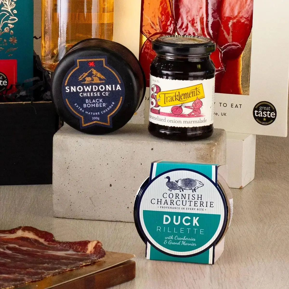 Rose Wine, Snacks, Cheese and Charcuterie Hamper Spirit Journeys Gifts