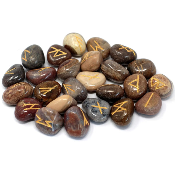 Runes Stone Set in Pouch - Fancy Jasper Spirit Journeys Gifts