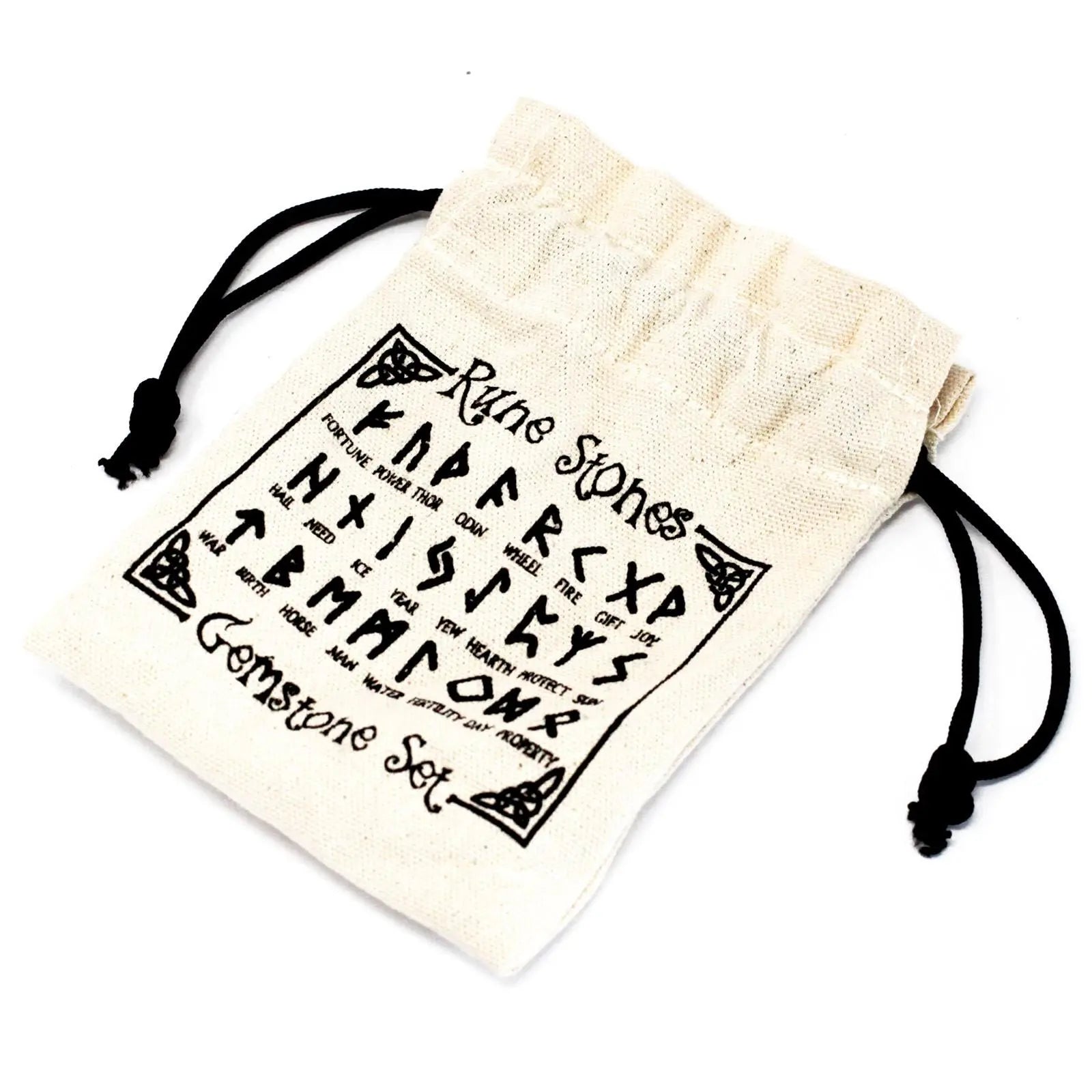 Runes Stone Set in Pouch - White Agate Spirit Journeys Gifts