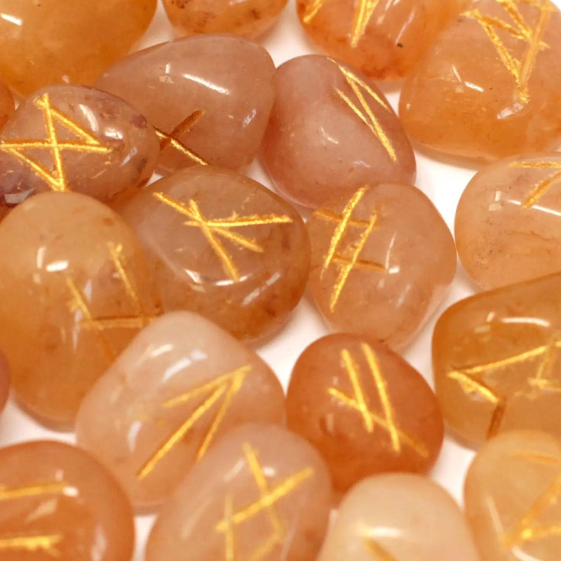 Runes Stone Set in Pouch- Yellow Aventurine Spirit Journeys Gifts