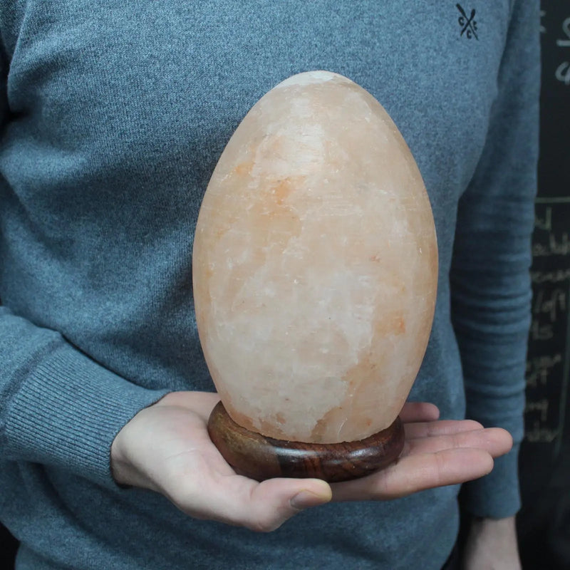 Salt Lamp Egg - Wooden Base Spirit Journeys Gifts