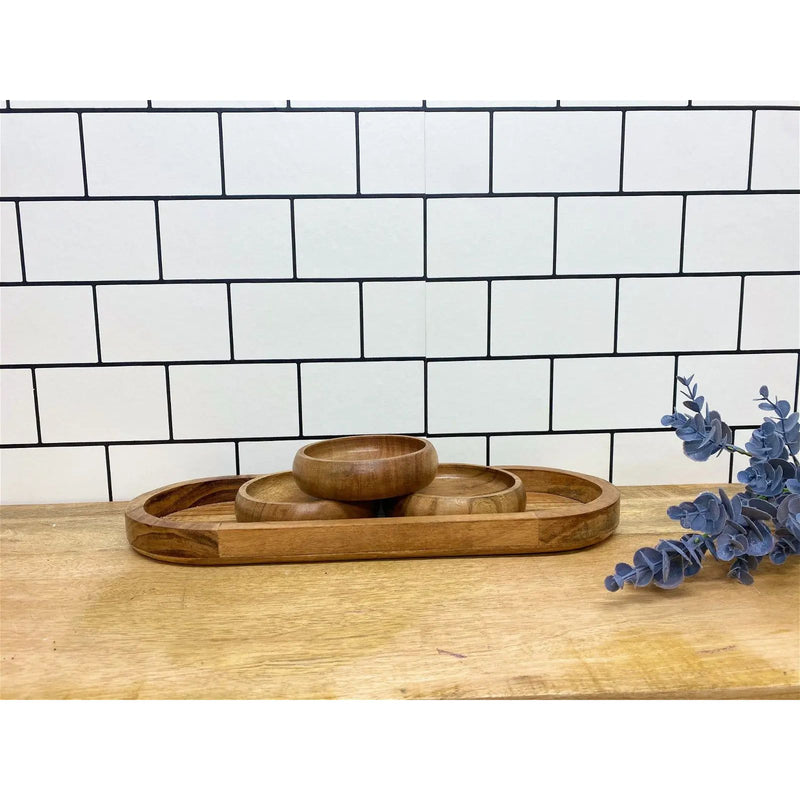 Set Of Three Bowls On Wooden Tray Order Notifications