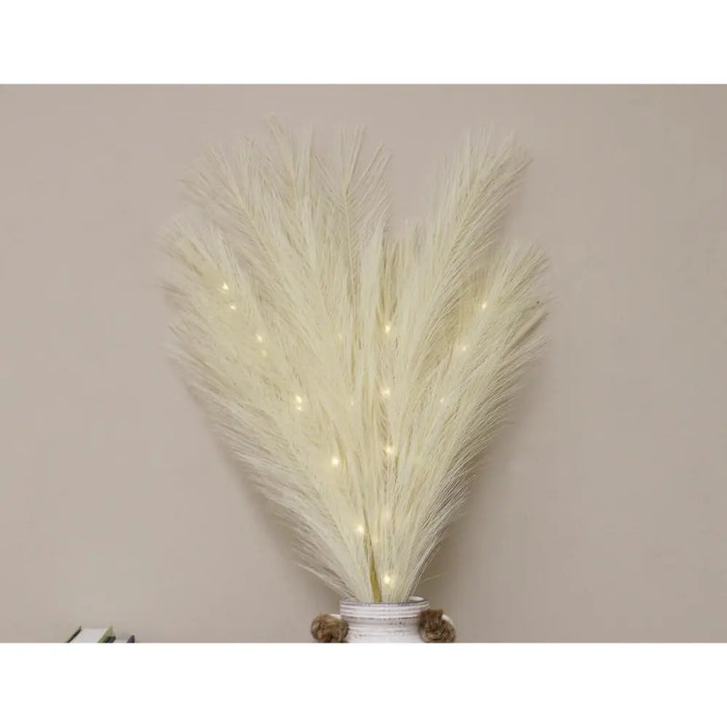 Set of Five Cream Led Pampas Grass Stems Order Notifications