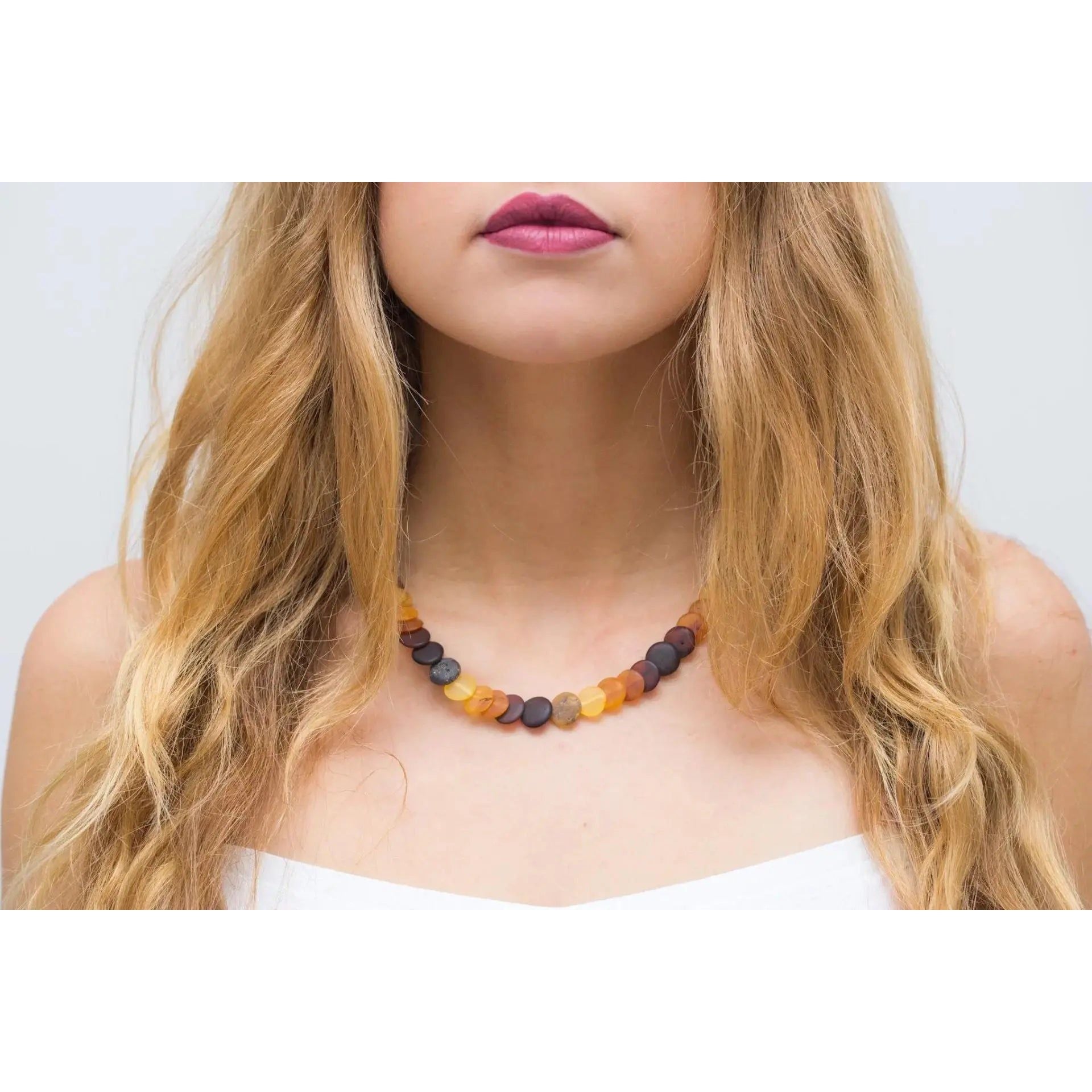 Small Amber Disc Necklace, Multicolour Amber Necklace Spirit Journeys Gifts