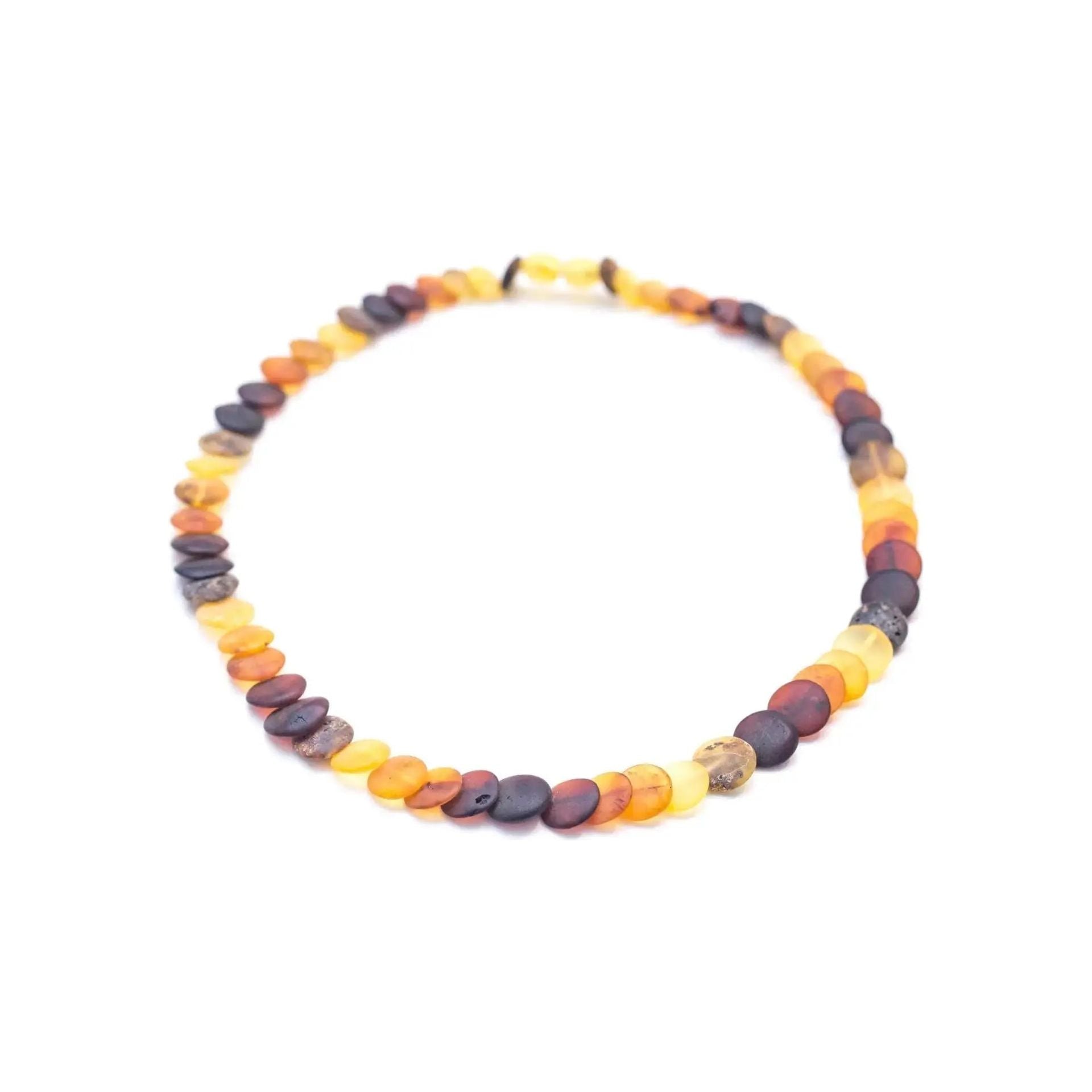 Small Amber Disc Necklace, Multicolour Amber Necklace Spirit Journeys Gifts