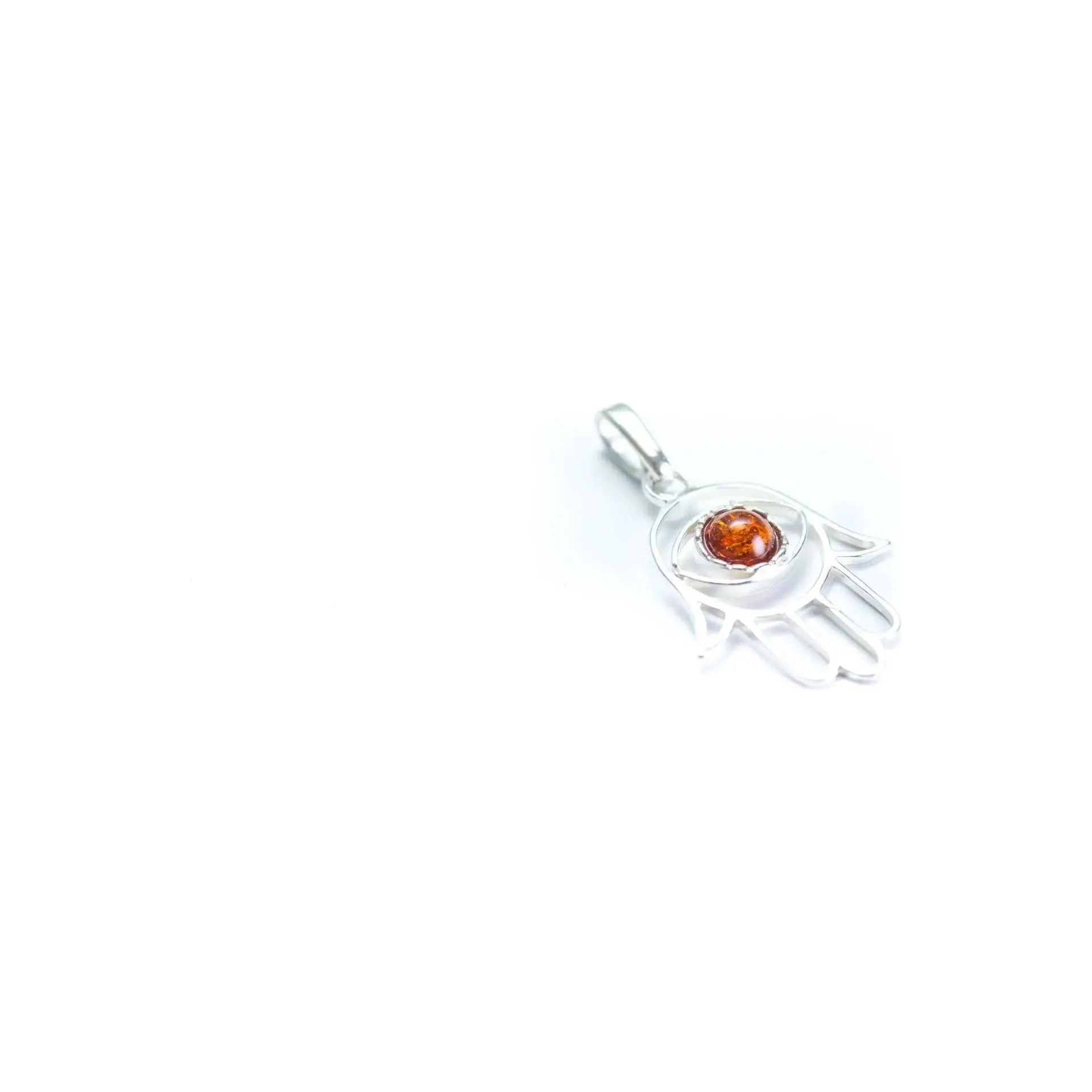 Small Amber Hamsa Pendant Spirit Journeys Gifts