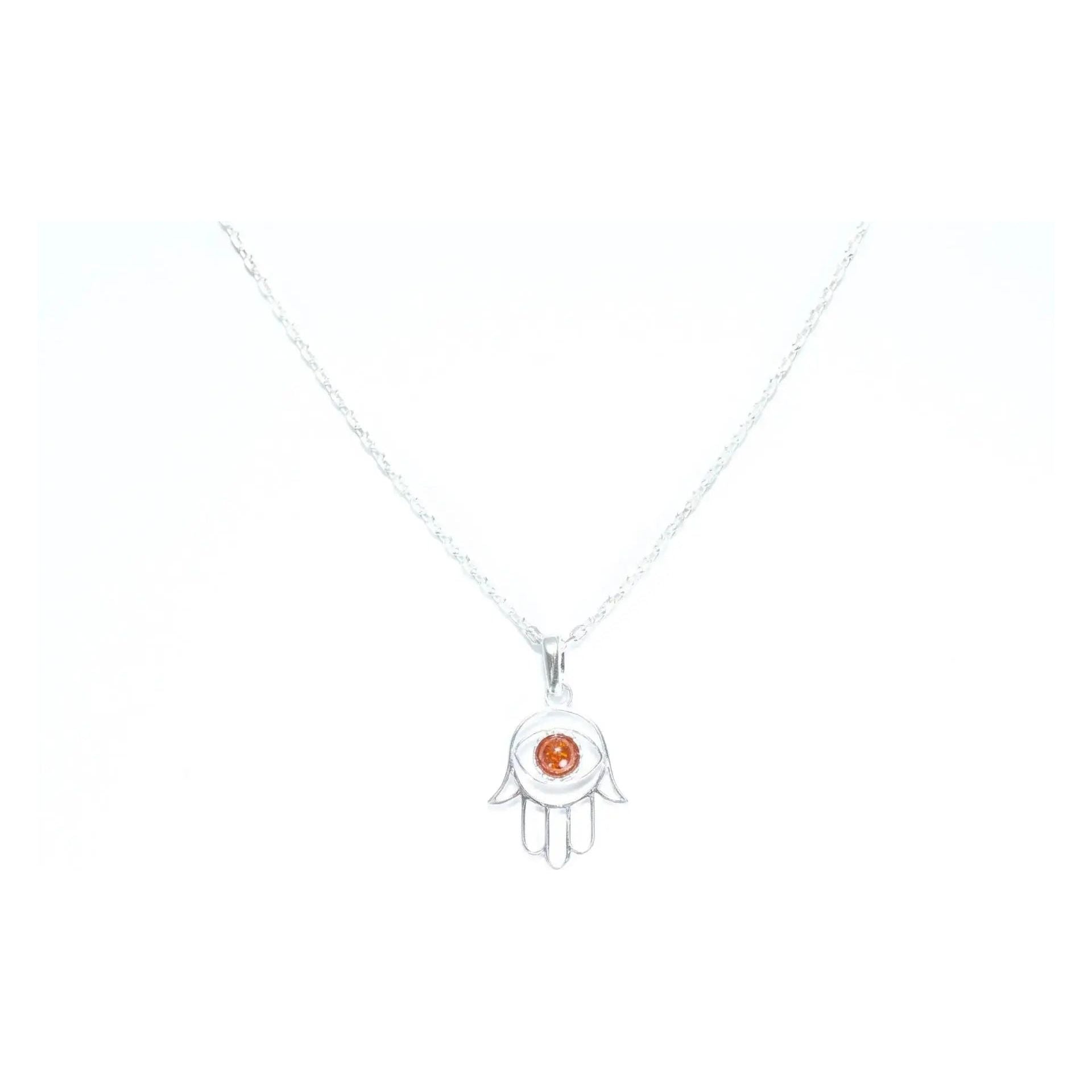 Small Amber Hamsa Pendant Spirit Journeys Gifts