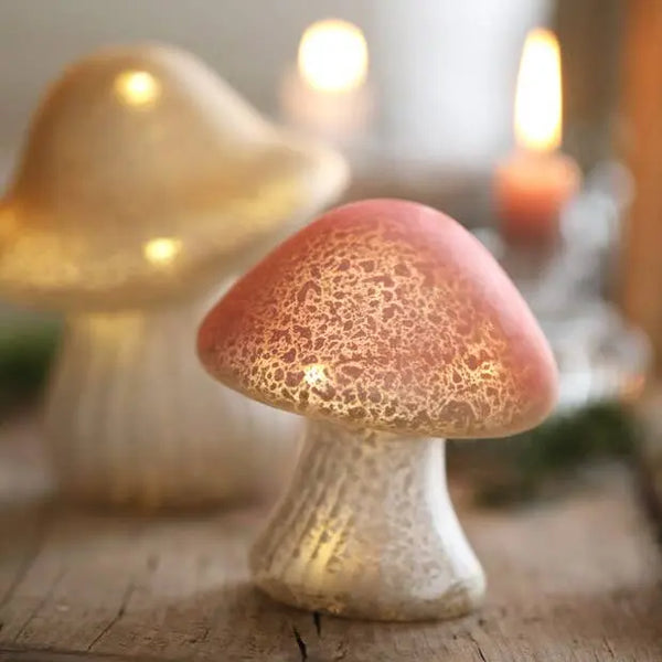 Small Pink Glass Mushroom Light Lisa Angel