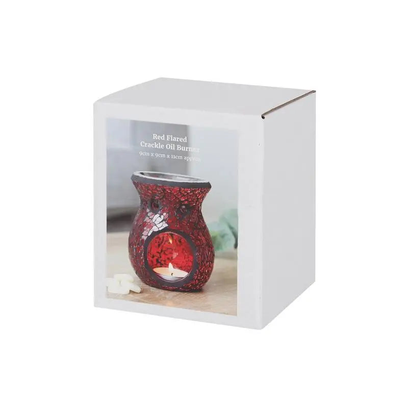 Small Red Crackle Glass Oil Burner Spirit Journeys Gifts