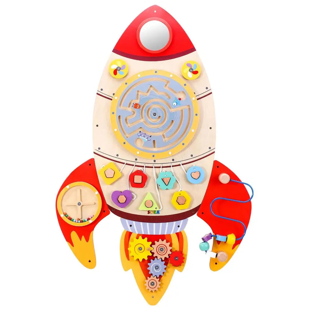 Soka Wooden Toy Deco for Children -Rocket SOKA Play Imagine Learn