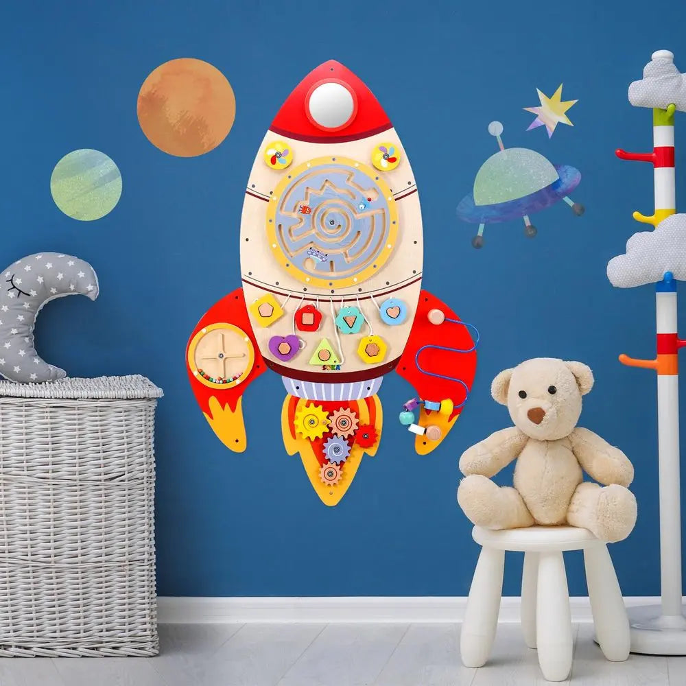 Soka Wooden Toy Deco for Children -Rocket SOKA Play Imagine Learn