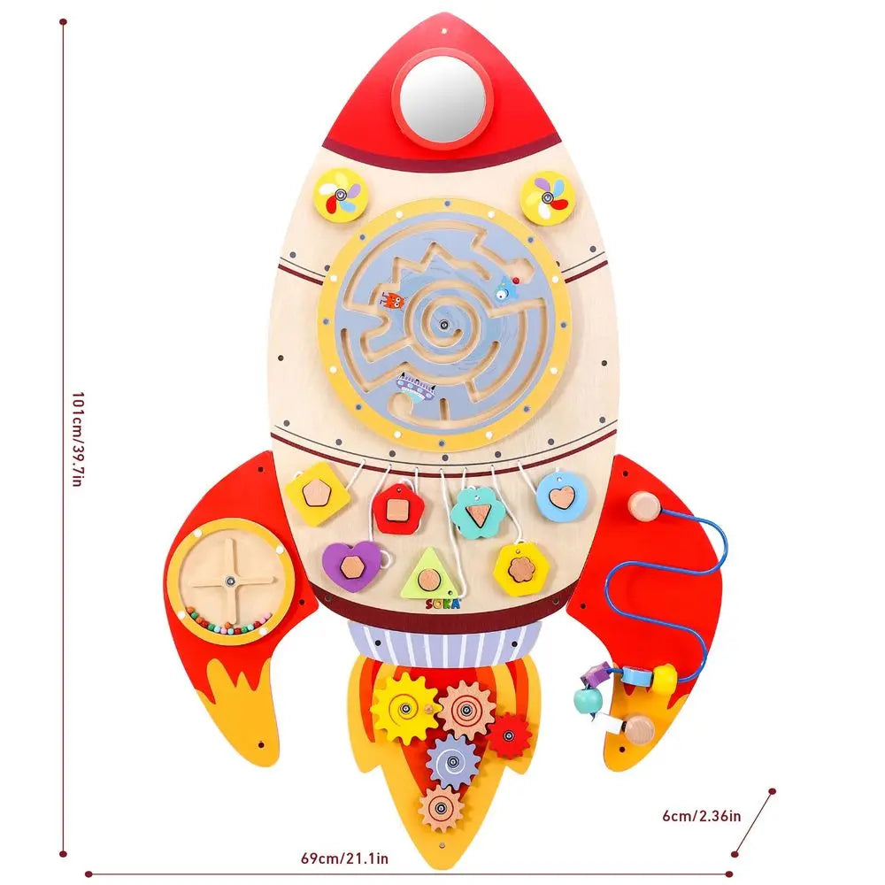 Soka Wooden Toy Deco for Children -Rocket SOKA Play Imagine Learn