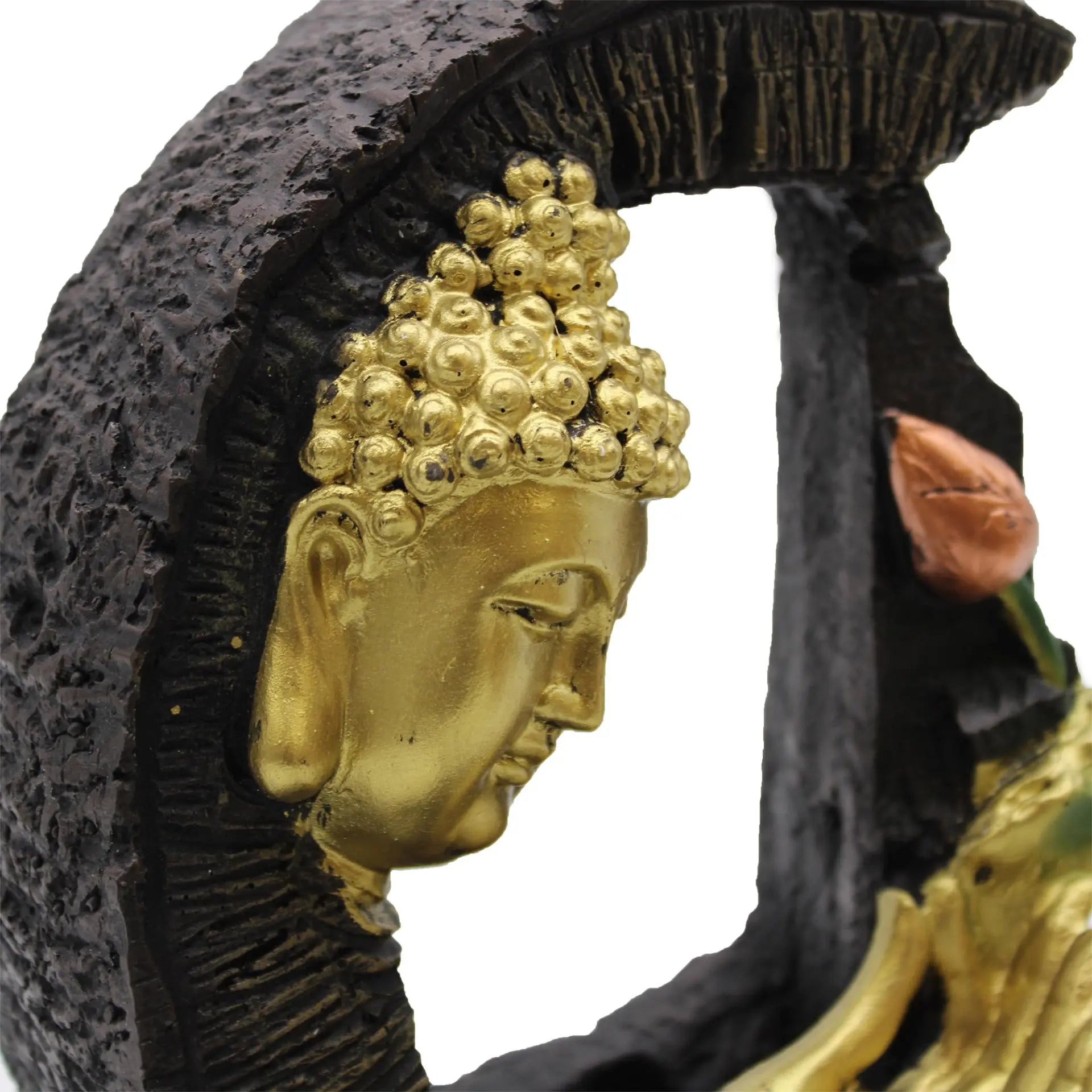 Tabletop Water Feature - 30cm - Golden Buddha & Lotus Spirit Journeys Gifts