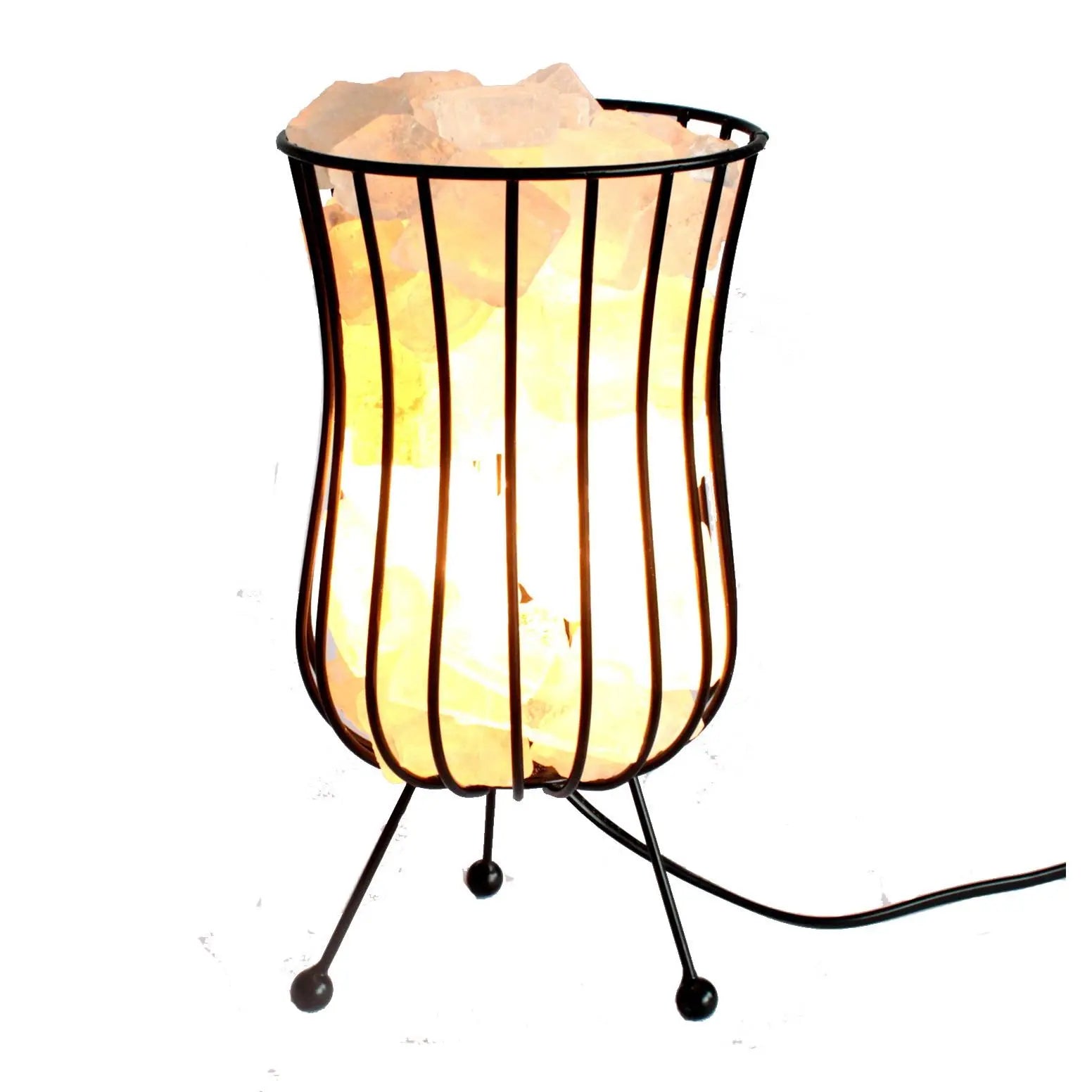Tall Salt Rock Brazier, White Salt Chunks, Cable & Bulb Spirit Journeys Gifts