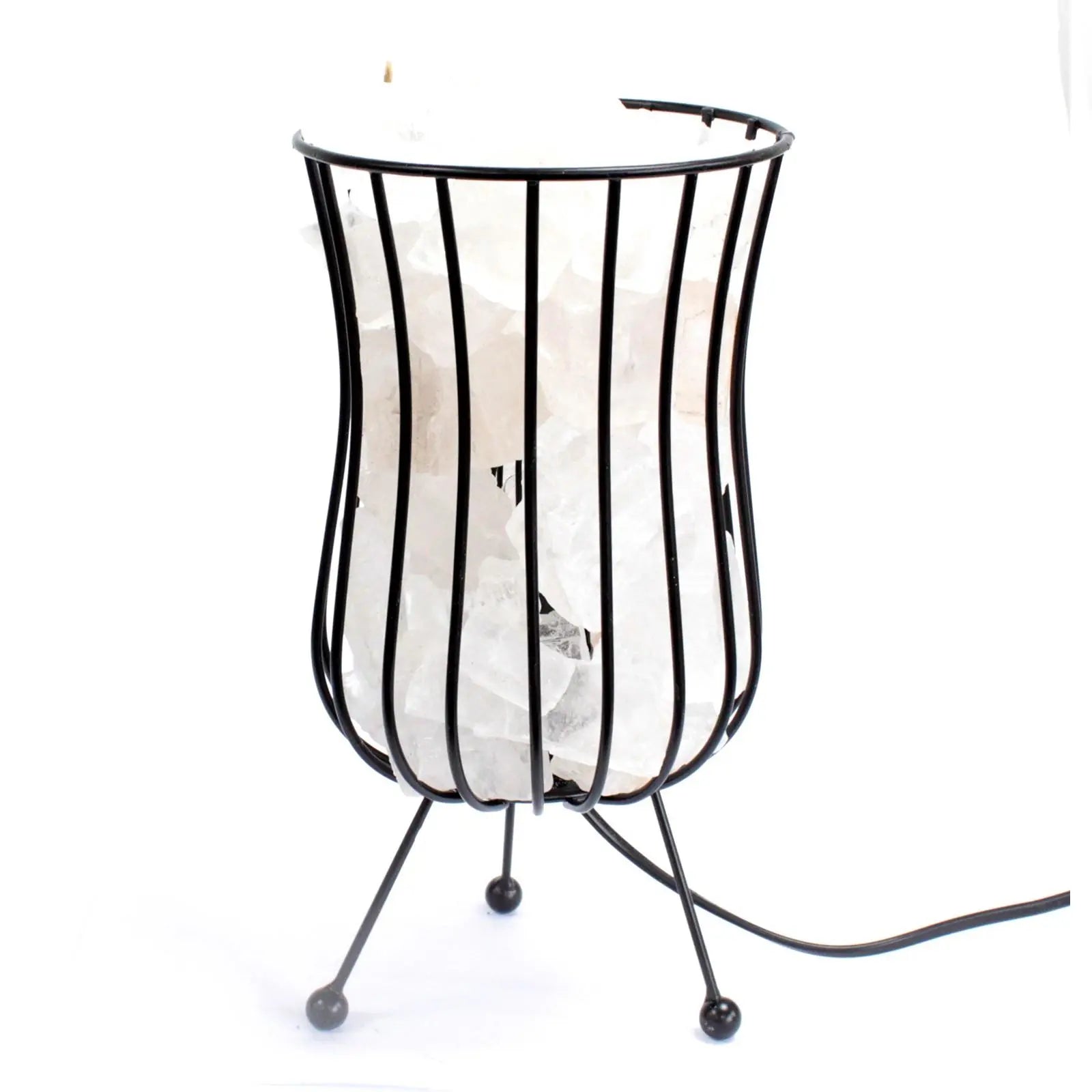 Tall Salt Rock Brazier, White Salt Chunks, Cable & Bulb Spirit Journeys Gifts