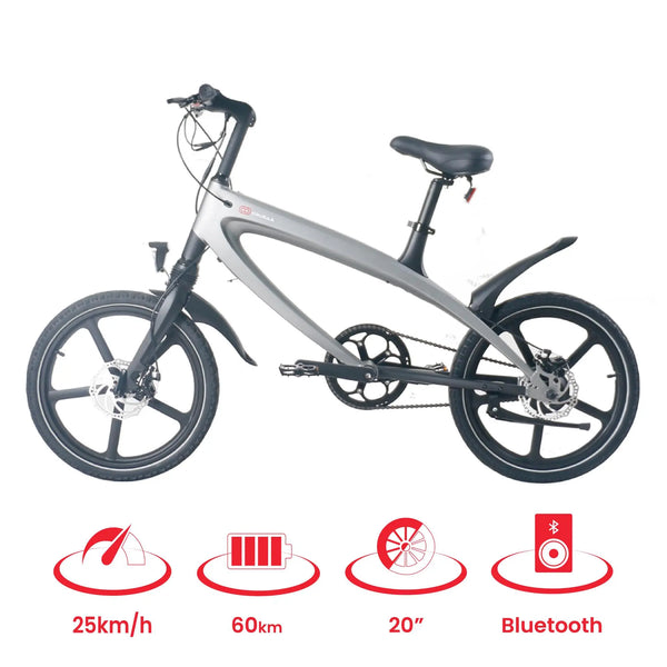 The Official Gun Metal Grey E-Bike with Built-in Speakers & Bluetooth (Range up to 60km) Spirit Journeys Gifts