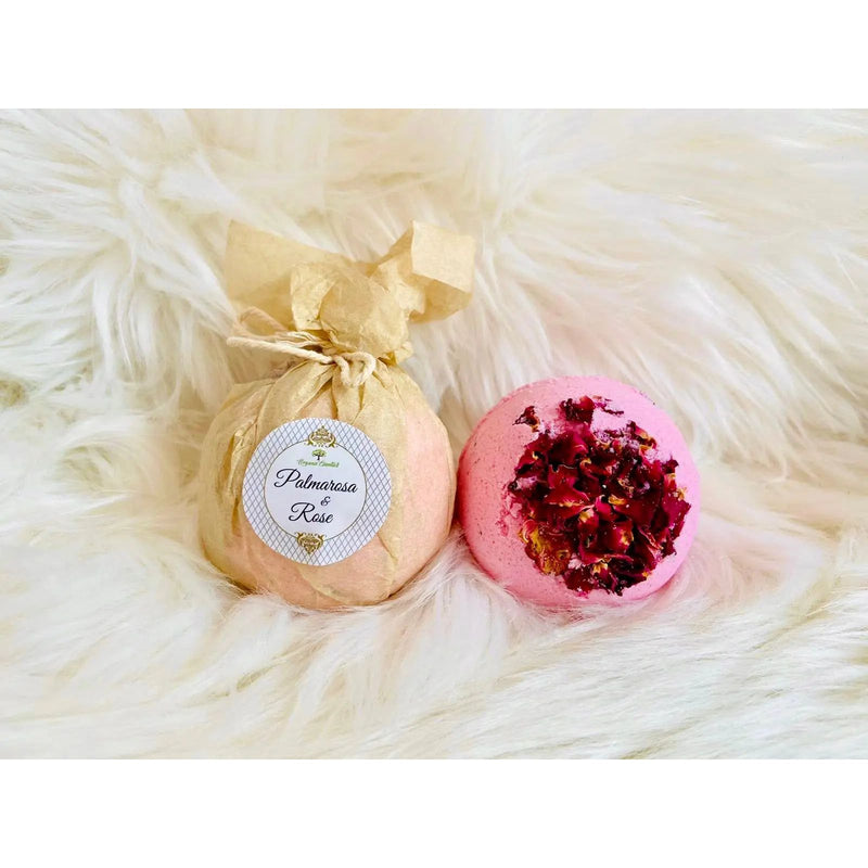 Therapeutic Bath Bomb - Rose & Palmarosa Essential Oils Spirit Journeys Gifts
