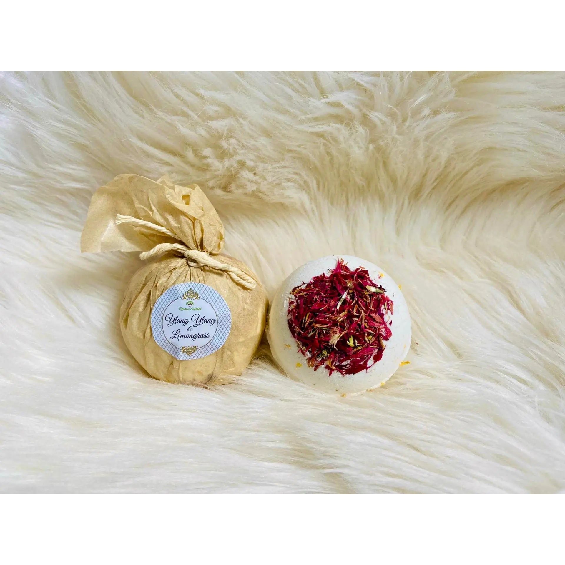 Therapeutic Bath Bomb - Ylang Ylang & Lemongrass Essential Oils Spirit Journeys Gifts