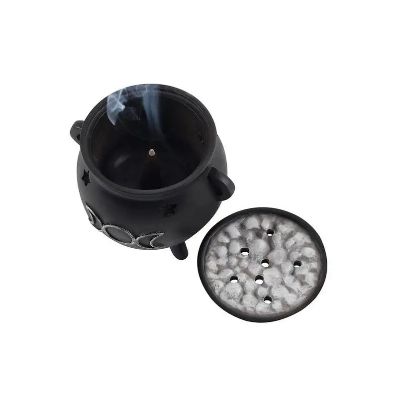 Triple Moon Cauldron Incense Cone Holder Spirit Journeys Gifts