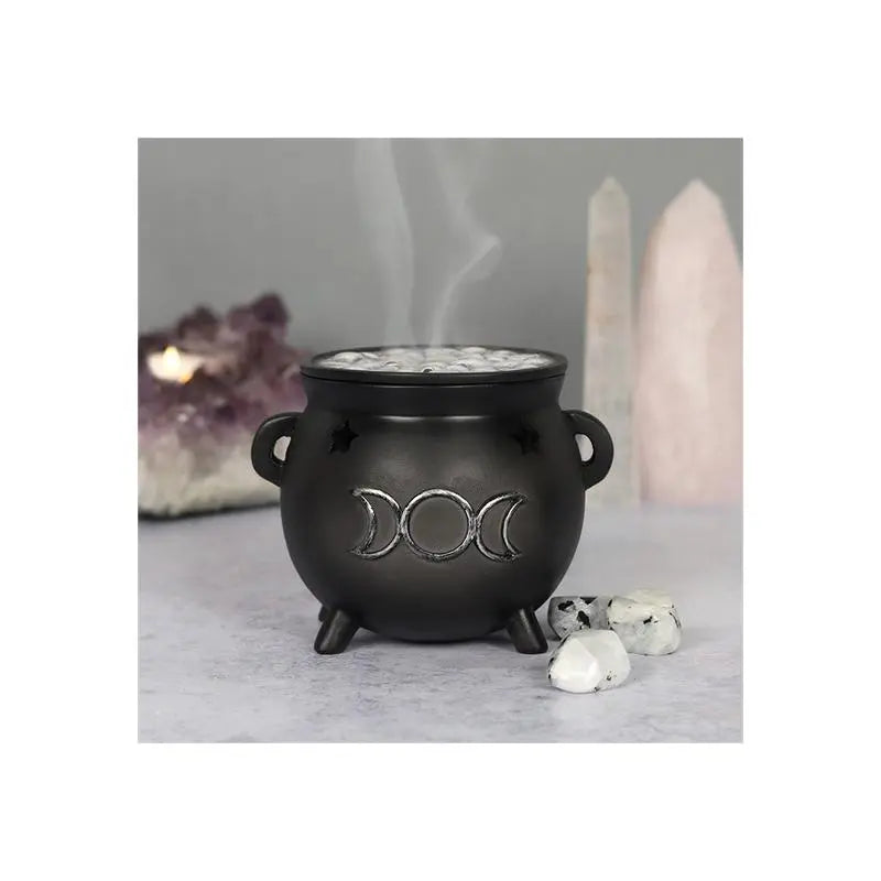 Triple Moon Cauldron Incense Cone Holder Spirit Journeys Gifts