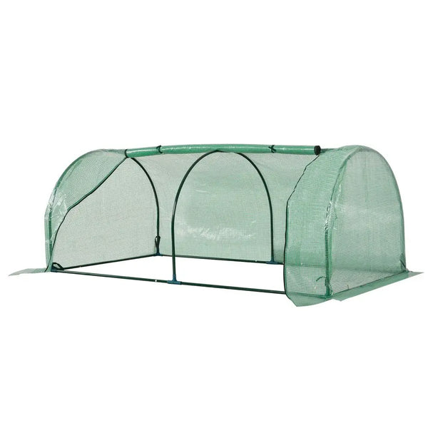 Tunnel Greenhouse Green Grow House Steel Frame Garden Outdoor 200 x 100 x 80cm Unbranded