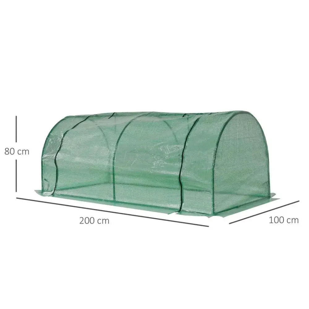 Tunnel Greenhouse Green Grow House Steel Frame Garden Outdoor 200 x 100 x 80cm Unbranded