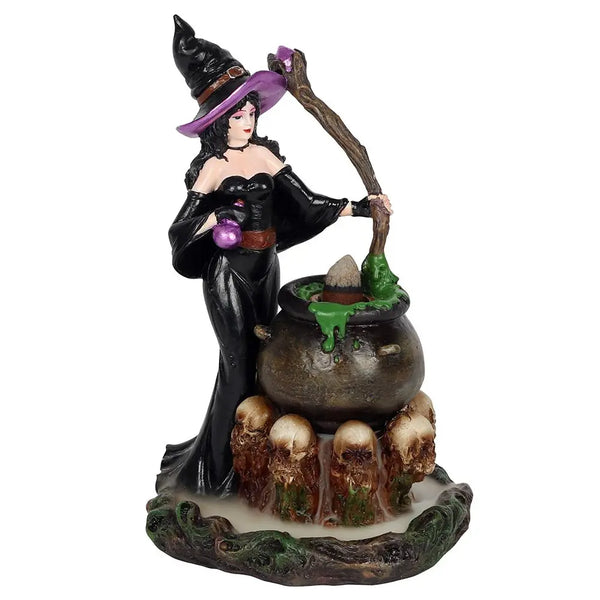 Witch with Cauldron Backflow Incense Burner Unbranded