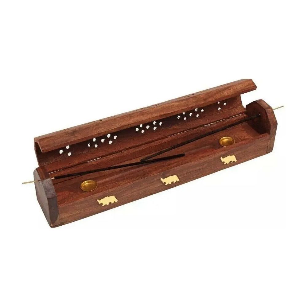 Wooden Incense Stick Holder Burning Joss Incense Box Incense Burner Ash Catcher Unbranded