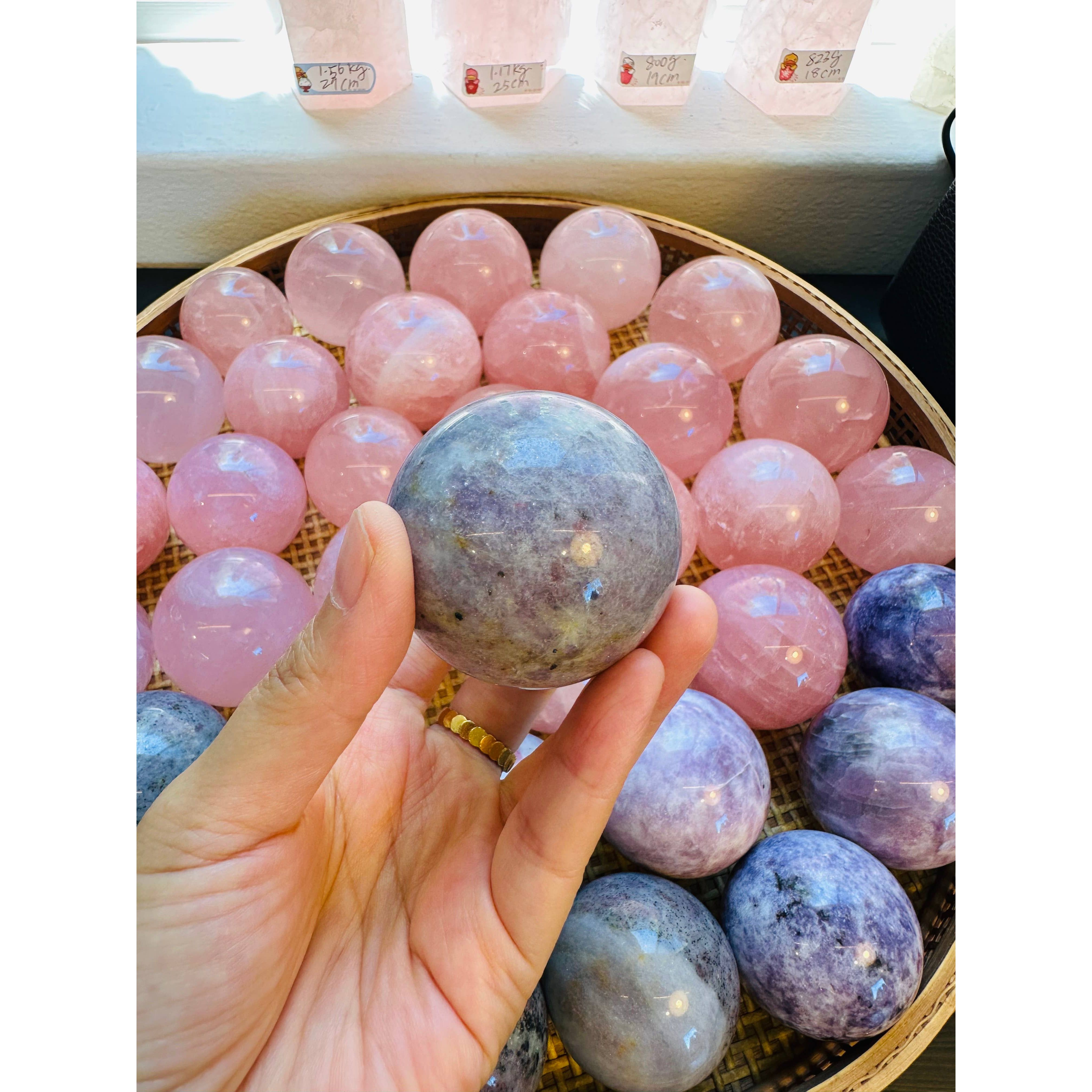 Gorgeous Lepidolite Sphere - Healing Crystal, Calming Energy: 4.5-5.5cm