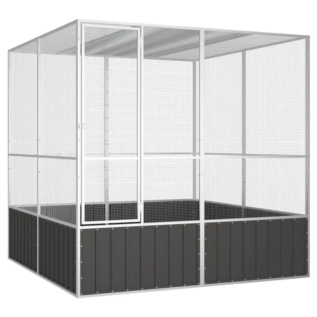 vidaXL Bird Cage Anthracite 213.5x217.5x211.5 cm Galvanised Steel Spirit Journeys Gifts