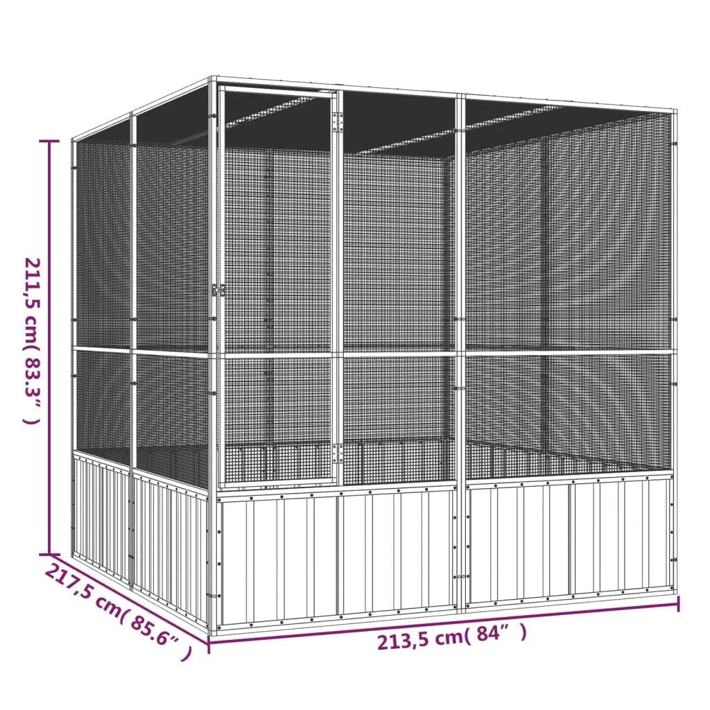 vidaXL Bird Cage Anthracite 213.5x217.5x211.5 cm Galvanised Steel Spirit Journeys Gifts