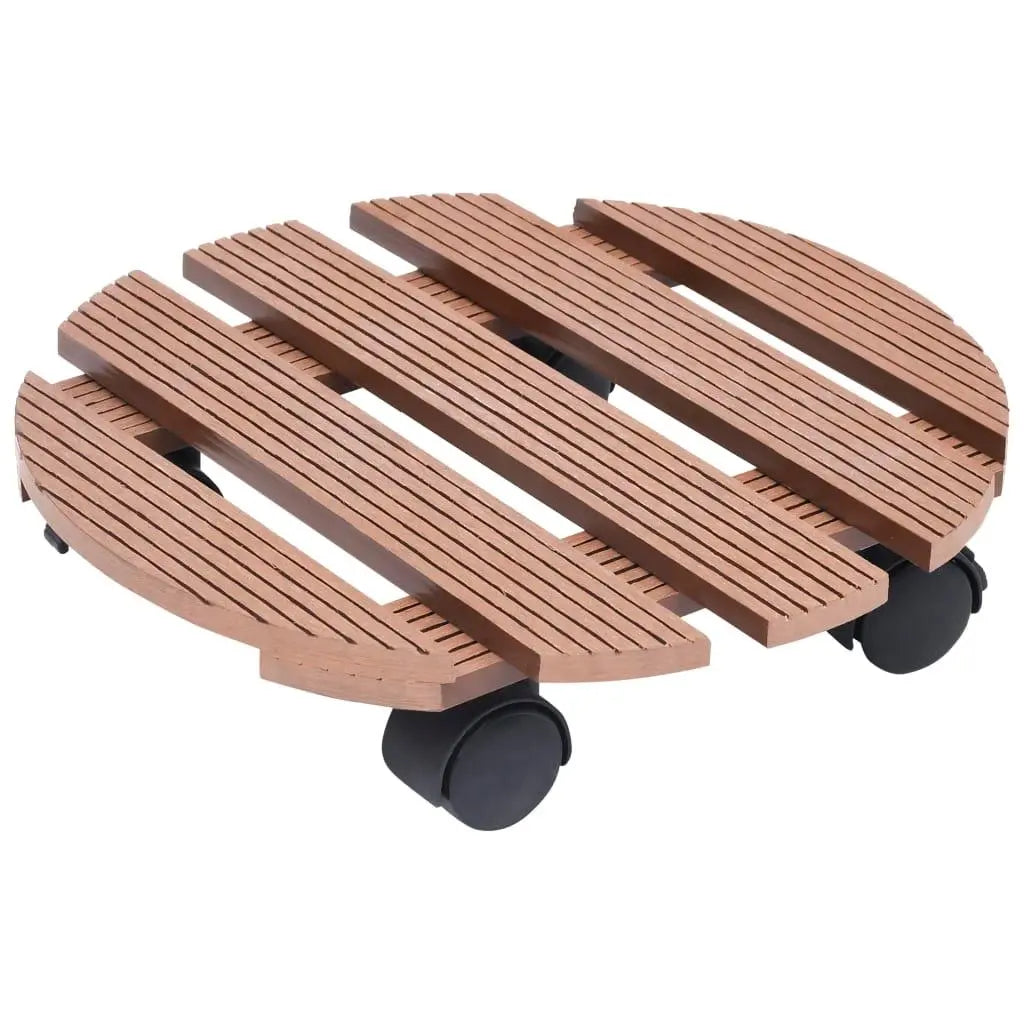 vidaXL Plant Trolleys 4 pcs Brown Ø30x7,5 cm WPC Spirit Journeys Gifts