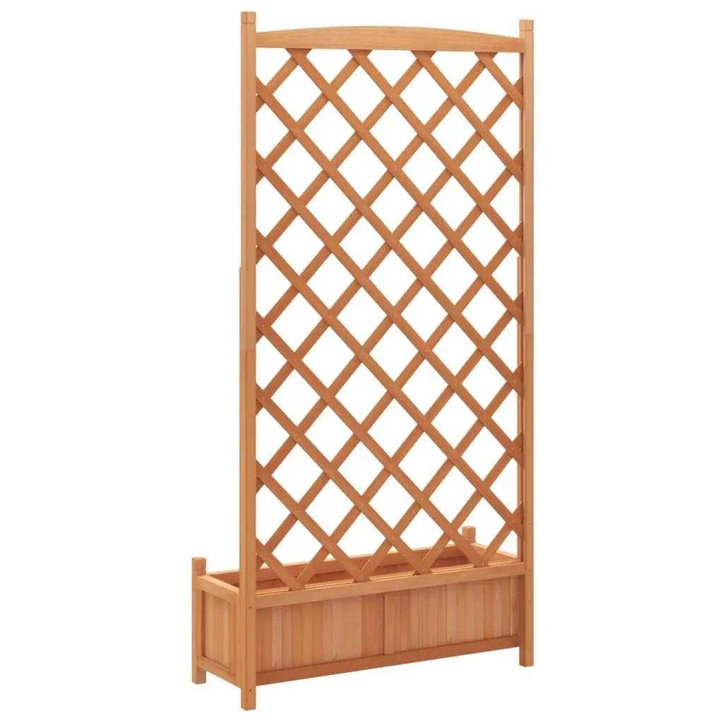 vidaXL Planter with Trellis Brown Solid Wood Fir Spirit Journeys Gifts