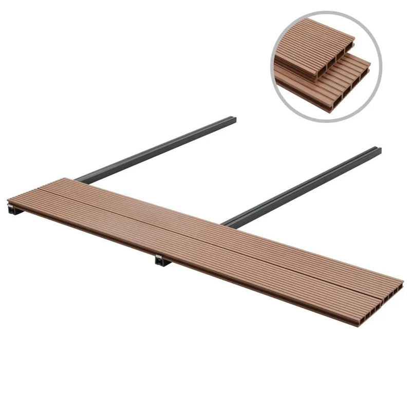 vidaXL WPC Decking Boards with Accessories 40 m² 2.2 m Brown Spirit Journeys Gifts