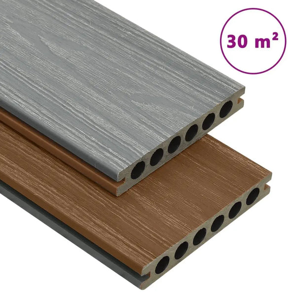 vidaXL WPC Decking Boards with Accessories Brown and Grey 30 m² 2.2 m Spirit Journeys Gifts